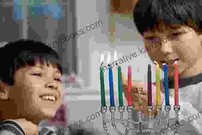 A Group Of Children Gathered Around A Menorah, Reading The Miracle Jar: A Hanukkah Story