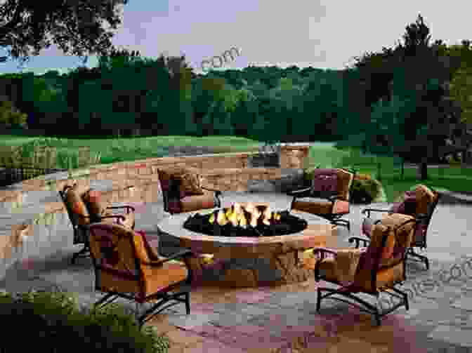 Elegant Outdoor Living Area With Comfortable Furniture, Lush Plants, And Stone Accents The Witches Almanac: Issue 34 Spring 2024 To Spring 2024: Fire: The Transformer